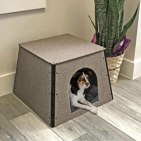 HAPPY STACK Model Small Dog House Indoor & Outdoor Carpet, Tan DHTAN